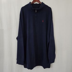 U.S. Polo Assn. Half-Zip Pullover Shirt in Navy Blue & Rex Size 4XL